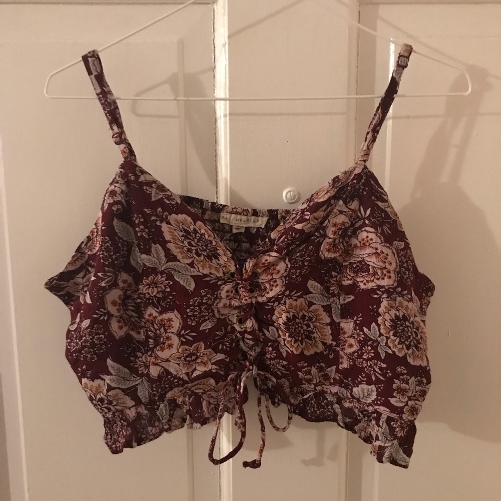 L.A. Hearts Floral Crop Too